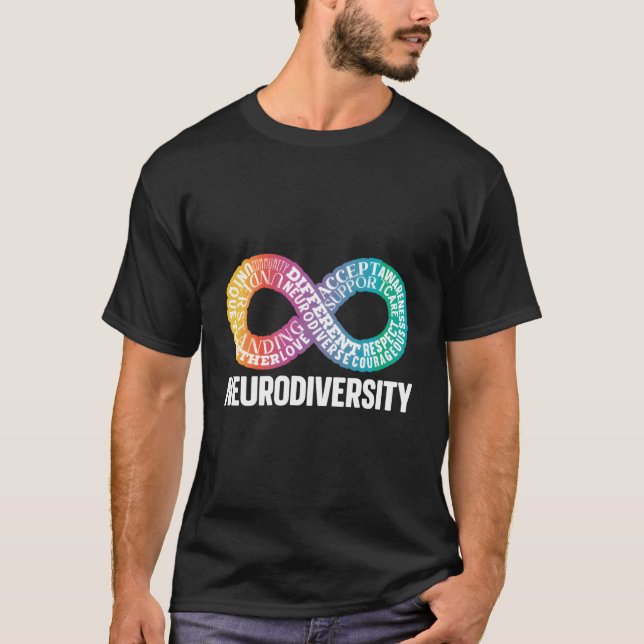 Camiseta Neurodiversidad Neurodivergencia Arcoiris Infinity (Anverso)