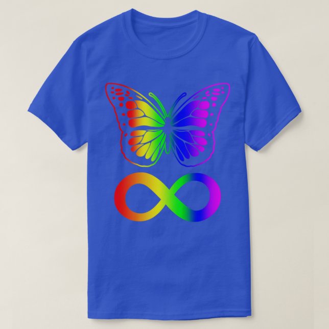 Camiseta Neurodiversity Autism ADHD Rainbow Butterfly (Diseño del anverso)