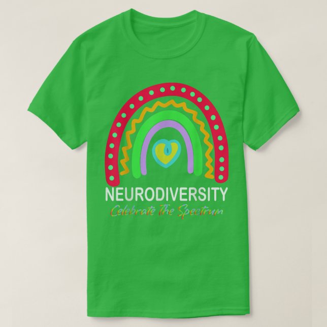 Camiseta neurodiversity autism spectrum asd adhd rainbow bo (Diseño del anverso)