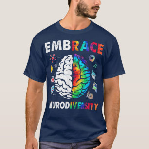 Camiseta Neurodiversity Brain Embrace ADHD ASD Autism Aware