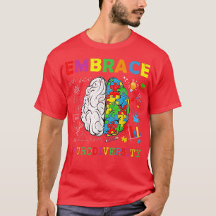 Camiseta Neurodiversity Brain Embrace ADHD Autism Awareness