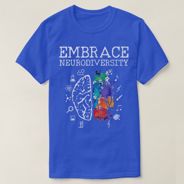 Camiseta Neurodiversity Embrace ADHD Autism ASD Premium  (Diseño del anverso)