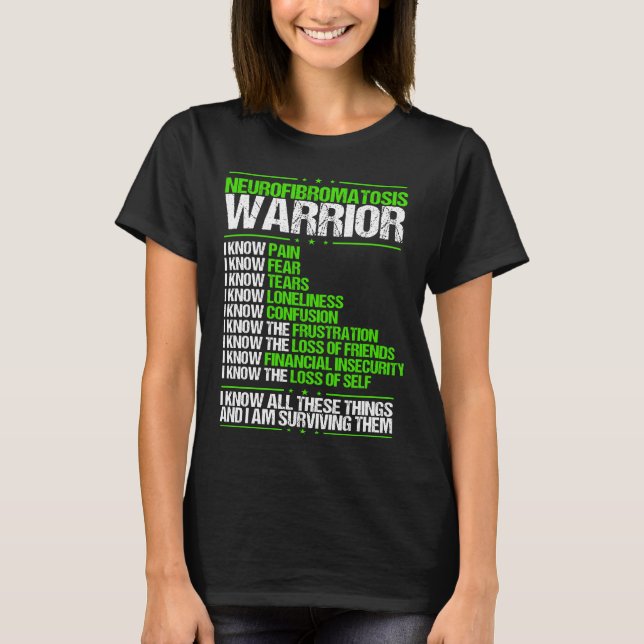Camiseta Neurofibromatosis Conciencia Dolor Cinta verde (Anverso)