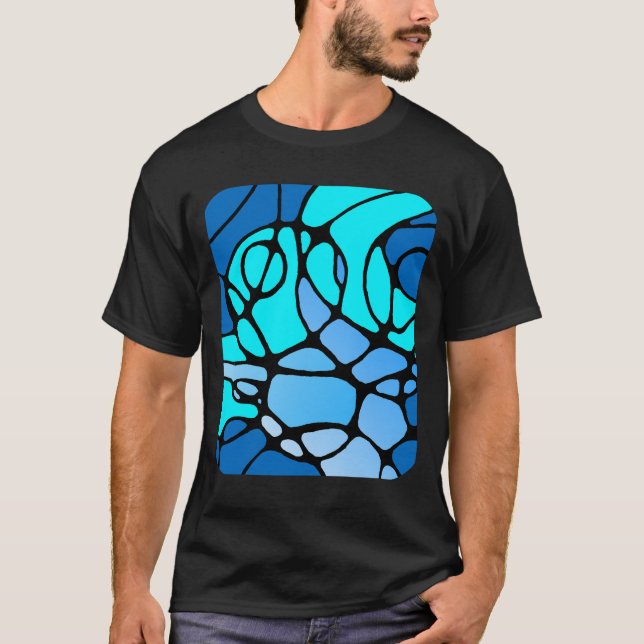 Camiseta Neurografik blau modernes abstraktes Design (Anverso)