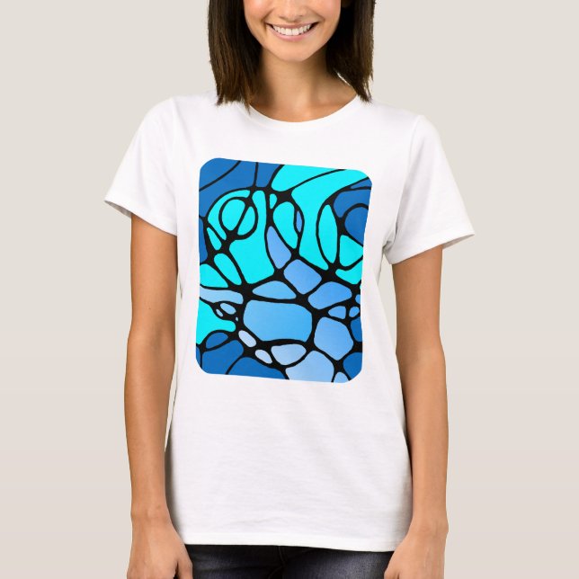 Camiseta Neurografik blau modernes abstraktes Design (Anverso)