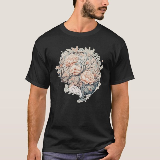 Camiseta Neurología floral de la neuro de la flor del cereb (Anverso)