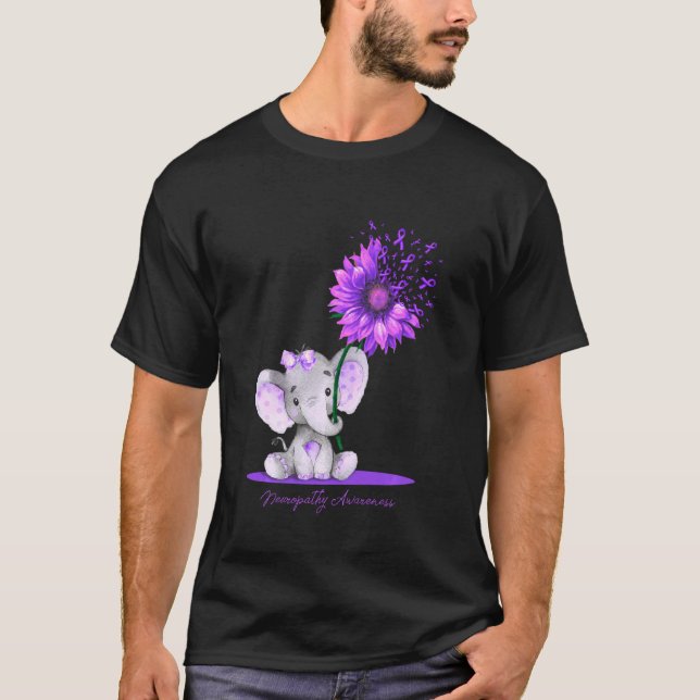 Camiseta Neuropatía Conciencia Cul Elefante Púrpura de Giro (Anverso)