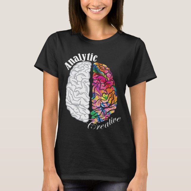Camiseta Neurosc creativo y analítico del cerebro izquierdo (Anverso)