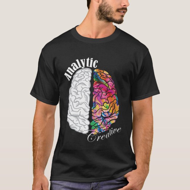Camiseta Neurosc creativo y analítico del cerebro izquierdo (Anverso)