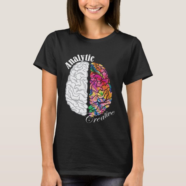 Camiseta Neurosc creativo y analítico del cerebro izquierdo (Anverso)