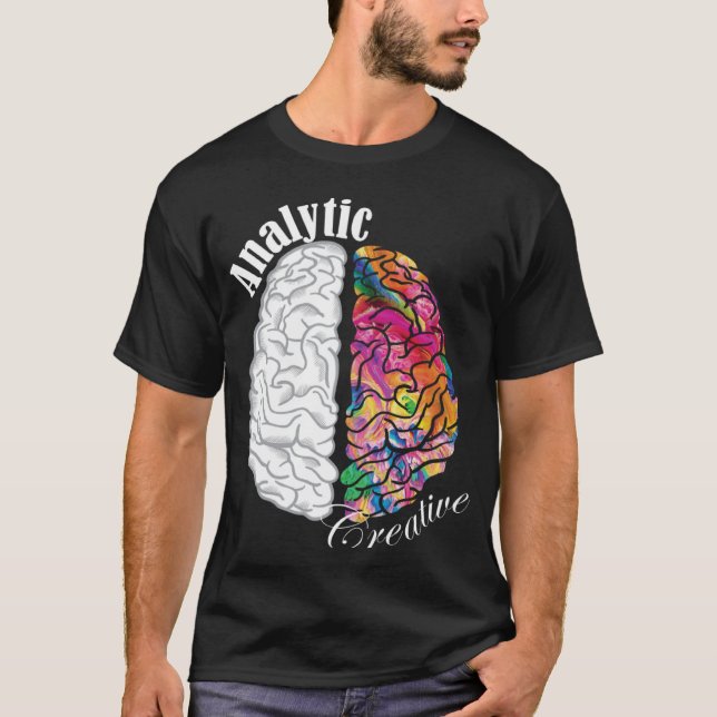 Camiseta Neurosc creativo y analítico del cerebro izquierdo (Anverso)