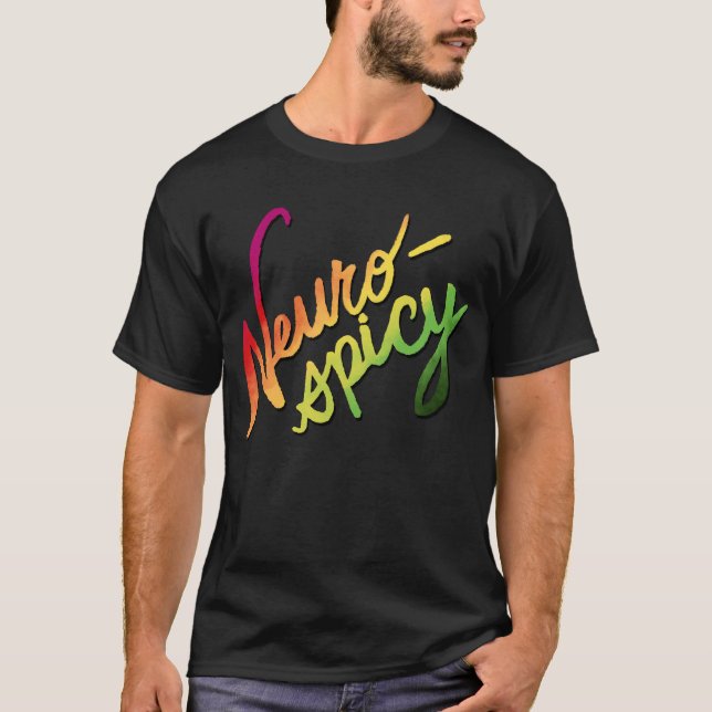 Camiseta Neurospicy (texto de degradado con letras de mano) (Anverso)