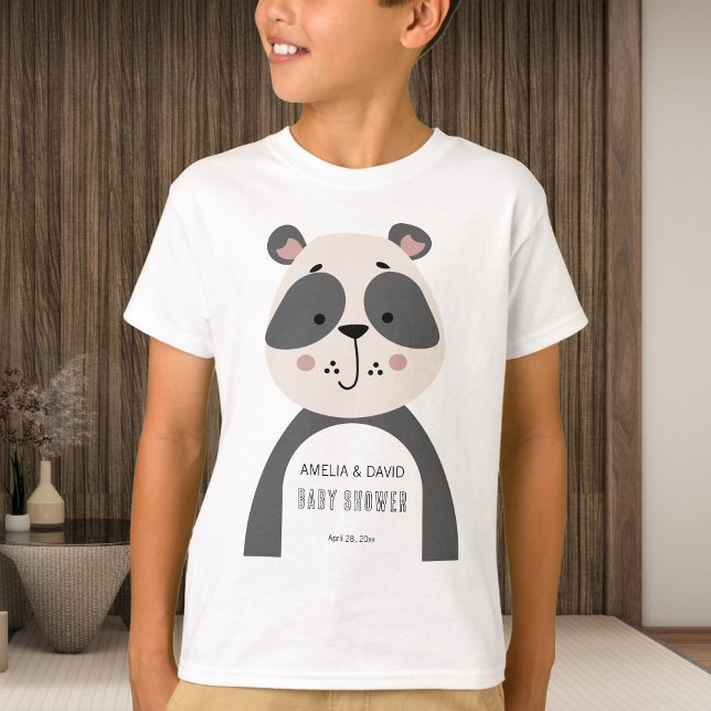 Camiseta Neutral Panda Baby Shower Kids Outfit (Subido por el creador)