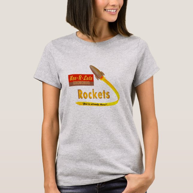 Camiseta Nev-R-Late Neutrino Rockets (Anverso)