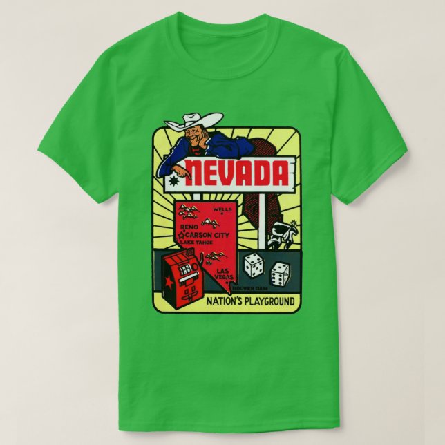 Camiseta Nevada Map Vintage Travel Decal (Diseño del anverso)