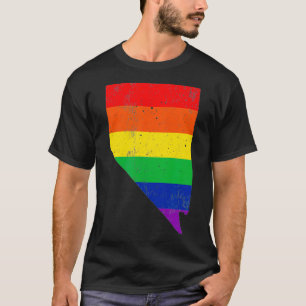 Camiseta Nevada Orgullo Mapa de la bandera arcoíris Gay Les