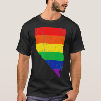 Camiseta Nevada Orgullo Mapa de la bandera arcoíris Gay Les