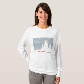 Camiseta Nevada y pinos - "Felices Fiestas"