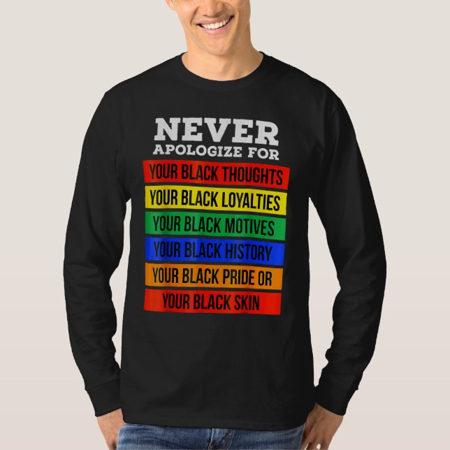 Camiseta Never Apologize For Your Blackness Black History M (Anverso)