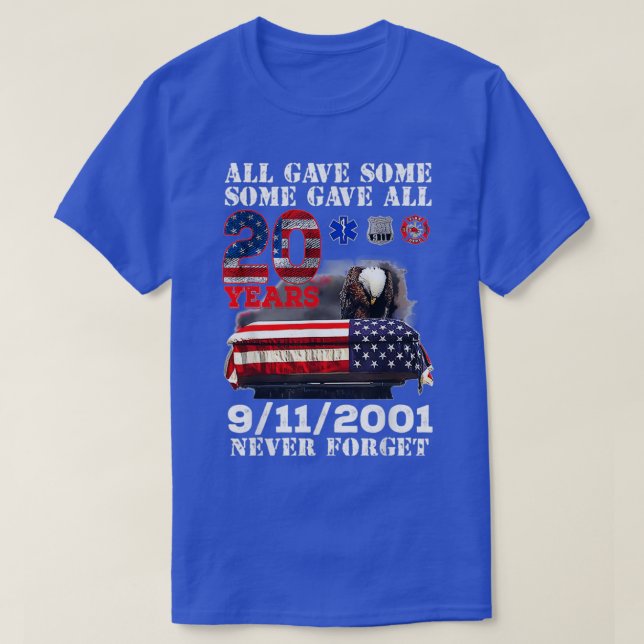 Camiseta Never Forget 911 20th Anniversary Firefighters Out (Diseño del anverso)