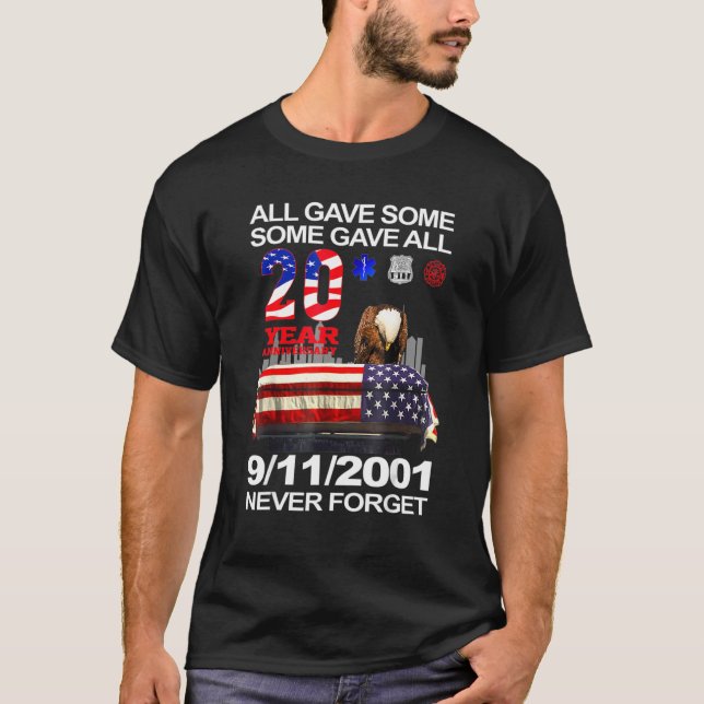 Camiseta Never Forget 9 11 2001 20th Anniversary Firefighte (Anverso)