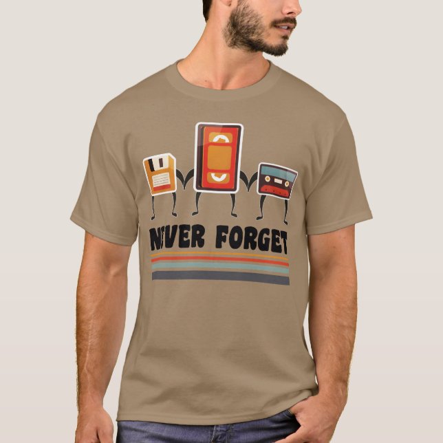 Camiseta never forget cassett diskett friends (Anverso)