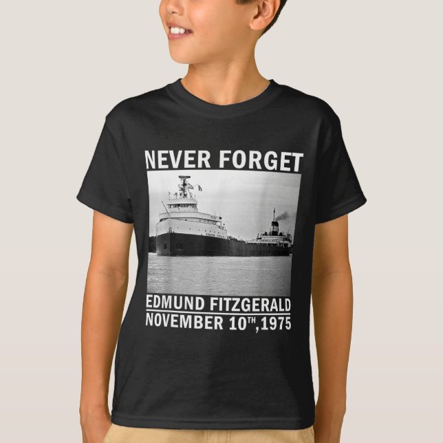 Camiseta Never Forget – Edmund Fitzgerald Memorial Tee Nov. (Anverso)