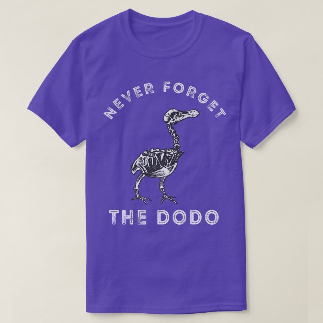 Camiseta Never Forget The Dodo Bird Skeleton Dronte Flightl (Diseño del anverso)