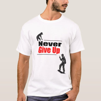 Camiseta Never give up motivation concept illustration