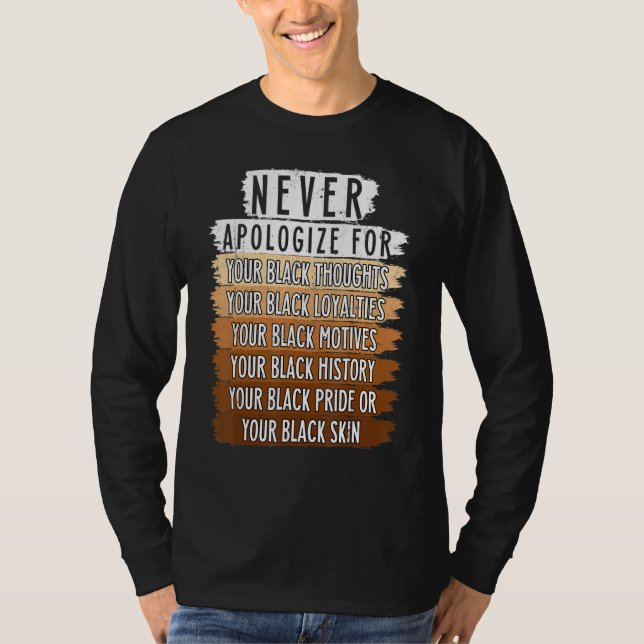 Camiseta Never Retro Apologize BLM Black History Month Mela (Anverso)