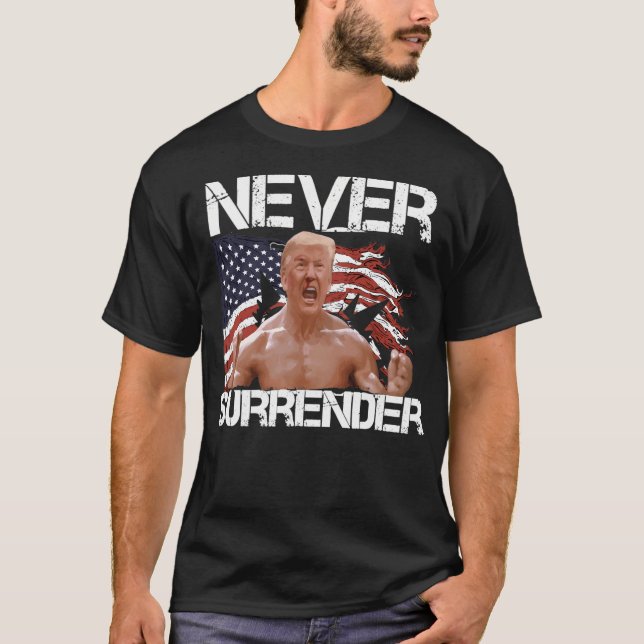 Camiseta Never Surrender Trump Donald 2024 Shot (Anverso)