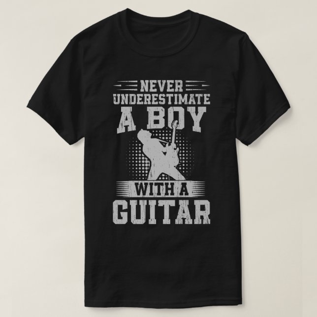 Camiseta Never Underestimate A Boy With A Guitar Guitarist  (Diseño del anverso)