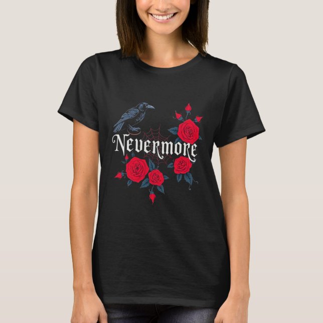 Camiseta Nevermore Raven Gothic Halloween (Anverso)