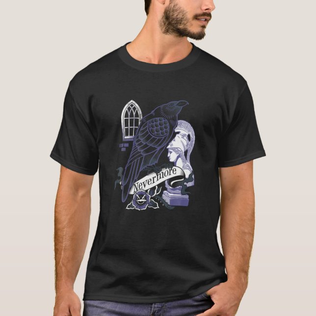 Camiseta Nevermore Raven libro de poesía gótica Lover Poe T (Anverso)