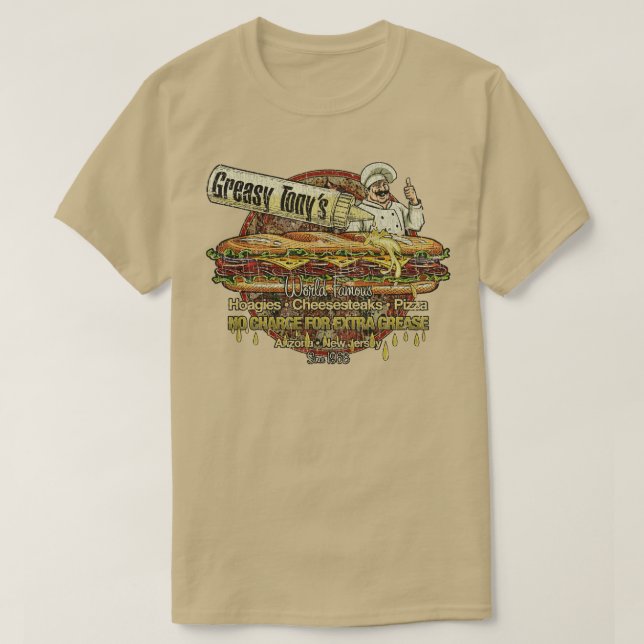 Camiseta New Brunswick Greasy Tonys 1968 (Diseño del anverso)