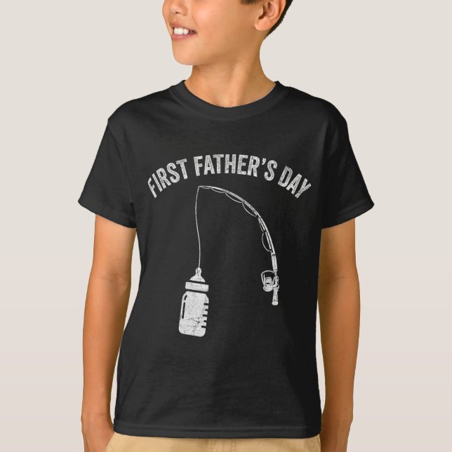 Camiseta New Dad Fisherman, First Fathers Day Fishing Dad  (Anverso)