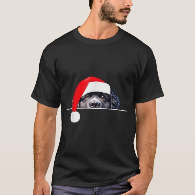 Camiseta New Foundland Dog Lover Funny Santa Hat Christmas  (Anverso)