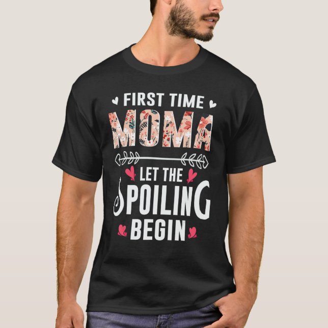 Camiseta New Grandma First Time Moma Let The Spoiling Begin (Anverso)