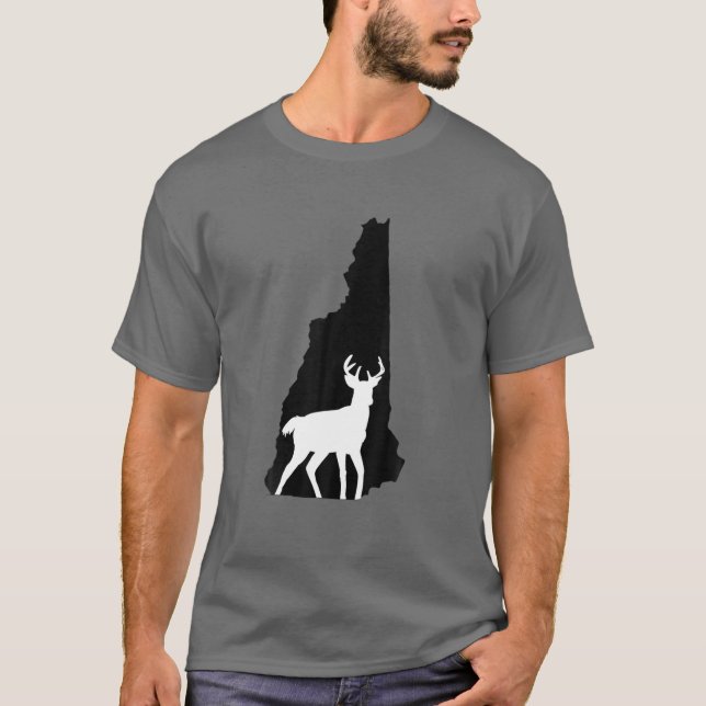 Camiseta New Hampshire, NH, Deer, Caza, Exterior, Naturalez (Anverso)