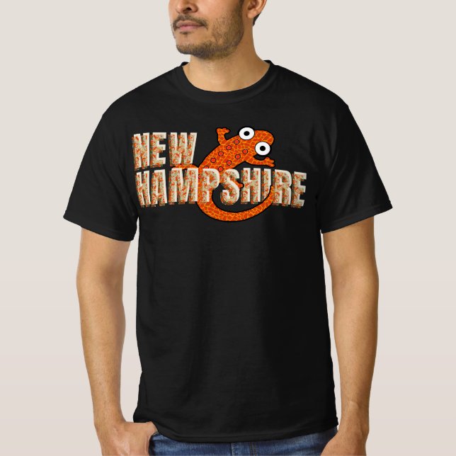 Camiseta New Hampshire State Symbol Red Spotted Newt Dark (Anverso)