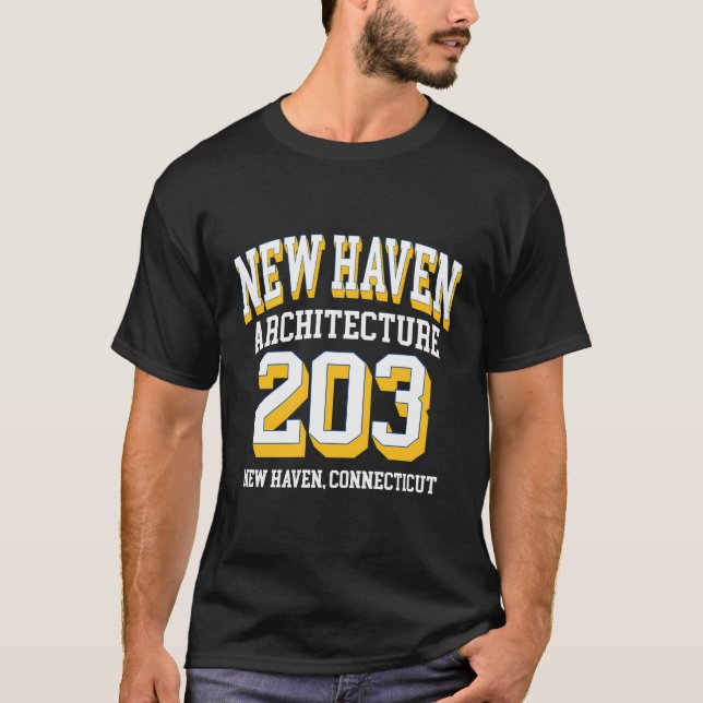 Camiseta New Haven Area Code 203 - For Architecture Aficion (Anverso)