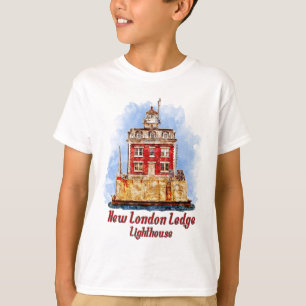 Camiseta New London Ledge Lighthouse Watercolor Connecticut