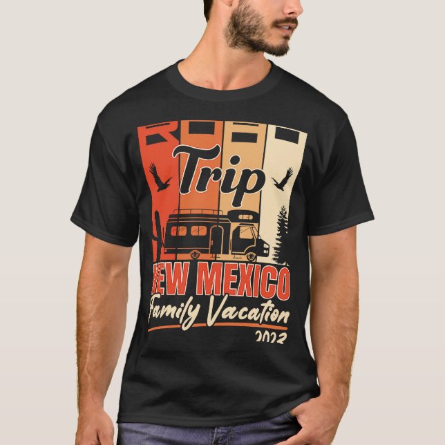 Camiseta New Mexico Family Vacation RV Road Trip Mountains  (Anverso)
