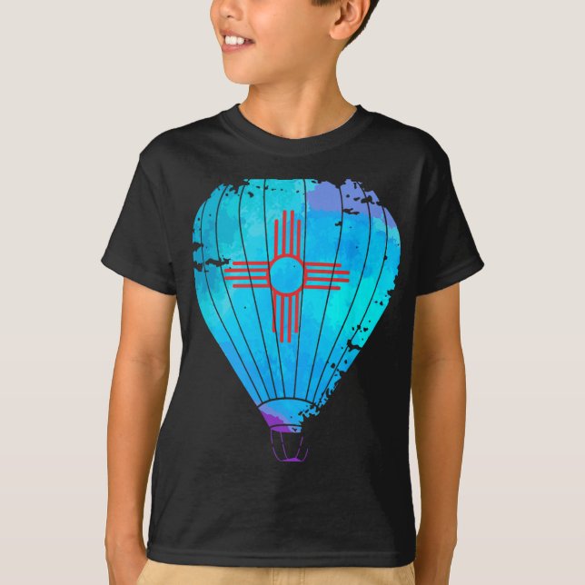 Camiseta New Mexico Festival Hot Air Balloon Zia Gift  (Anverso)