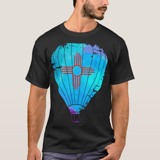 Camiseta New Mexico Festival Hot Air Balloon Zia Gift  (Anverso)