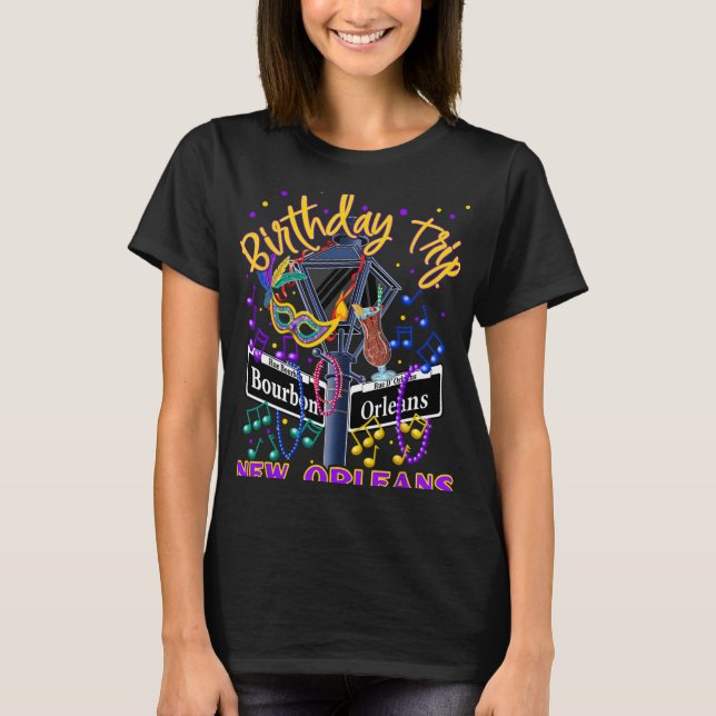 Camiseta New Orleans Birthday Trip French Quarter Girls Tri (Anverso)