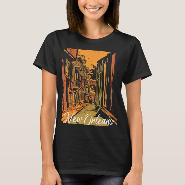 Camiseta New Orleans Bourbon Street Souvenir French Quarter (Anverso)