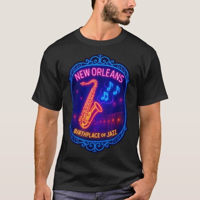 Camiseta New Orleans, Louisiana, Birthplace Of Jazz  (Anverso)