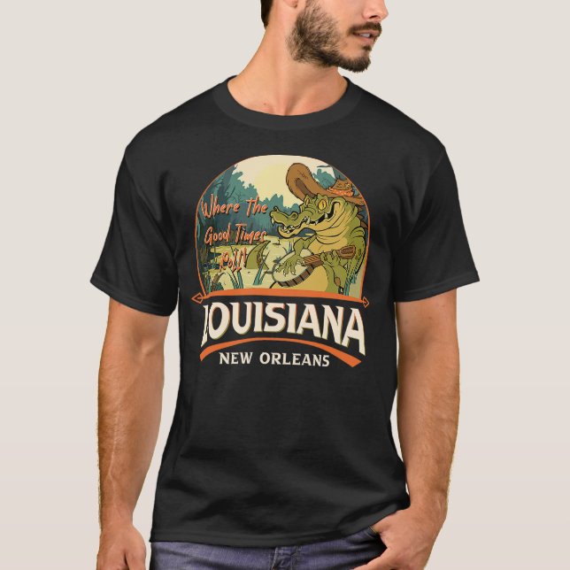 Camiseta New Orleans Louisiana LA USA Swamp Alligator Playi (Anverso)