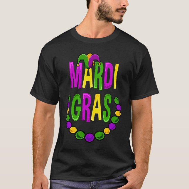 Camiseta New Orleans Mardi Gras Beads  Fat Tuesday Carnival (Anverso)